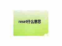 reset什么意思