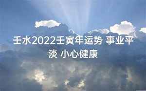 2022年壬水男运势