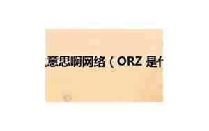 orz是什么意思，orz是什么缩写