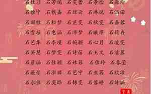 石姓女孩龙宝宝名字，石姓女孩龙宝宝名字大全